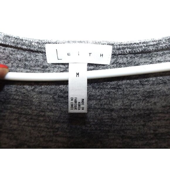 Leith M Heather Gray 3/4 Sleeve V-Neck Bodycon Ruched Dress - Picture 2 of 4